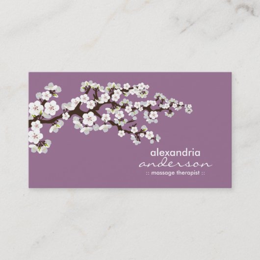 Cherry Blossom Custom Visitekaartjes (lavender) (Voorkant)
