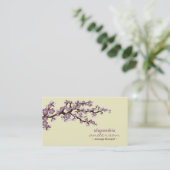 Cherry Blossom Custom Visitekaartjes (paars) (Staand voorkant)