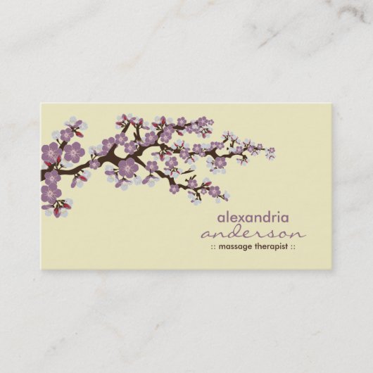 Cherry Blossom Custom Visitekaartjes (paars) (Voorkant)