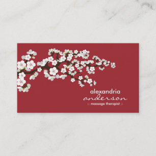 Cherry Blossom Custom Visitekaartjes (rood)