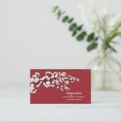 Cherry Blossom Custom Visitekaartjes (rood) (Staand voorkant)