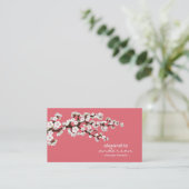 Cherry Blossom Custom Visitekaartjes (roze) (Staand voorkant)