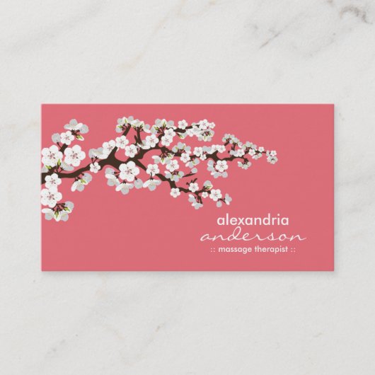 Cherry Blossom Custom Visitekaartjes (roze) (Voorkant)