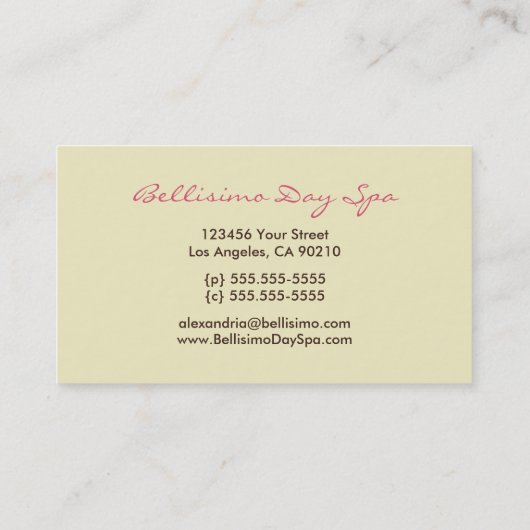 Cherry Blossom Custom Visitekaartjes (roze) (Achterkant)