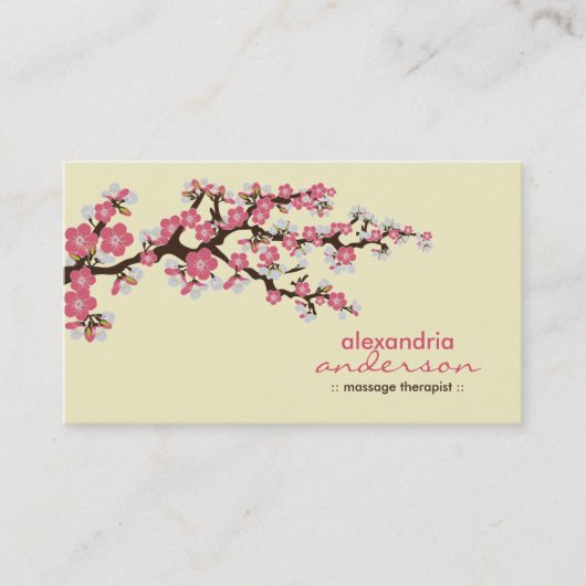 Cherry Blossom Custom Visitekaartjes (roze) (Voorkant)