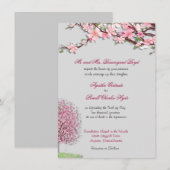 Cherry Blossom Custom Wedding Invitations Kaart (Voorkant / Achterkant)