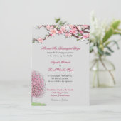 Cherry Blossom Custom Wedding Invitations Kaart (Staand voorkant)