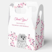 Cherry Blossom Cute Owl | Aangepast aantal kindere Bedankdoosjes (Geopend)
