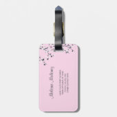 Cherry Blossom Cute Owl Bagagelabel (Achterkant verticaal)