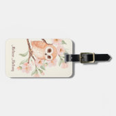 Cherry Blossom Cute Owl Bagagelabel (Voorkant horizontaal)