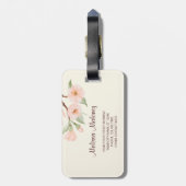 Cherry Blossom Cute Owl Bagagelabel (Achterkant verticaal)