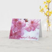 Cherry Blossom D1  Birthday Kaart (Gele Bloem)