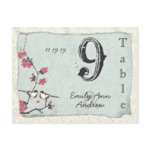  Cherry Blossom Damask Wedding Table Number