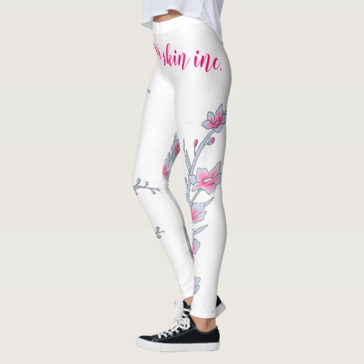 Cherry blossom dames roze broek leggings (Links)