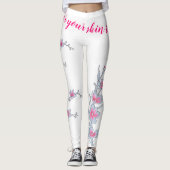 Cherry blossom dames roze broek leggings (Voorkant)