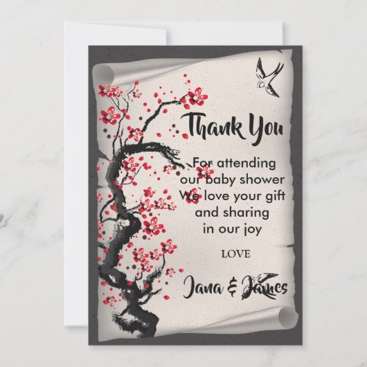  Cherry Blossom dank u Kaart (Voorkant)