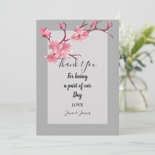 Cherry Blossom dank u Kaart (Staand voorkant)