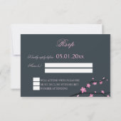 Cherry Blossom Dark RSVP-kaarten voor huwelijk RSVP Kaartje (Achterkant)
