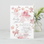Cherry Blossom Delight Baby Douche Uitnodigingen (Staand voorkant)