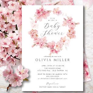 Cherry Blossom Delight Baby shower Invitation Kaart