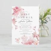 Cherry Blossom Delight Baby shower Invitation Kaart (Staand voorkant)