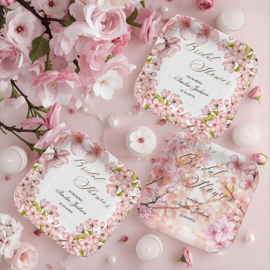 Cherry Blossom Delight Bridal Shower Uitnodiging Papieren Bordje