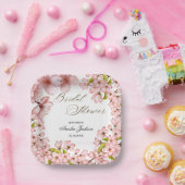Cherry Blossom Delight Bridal Shower Uitnodiging Papieren Bordje (Feest)