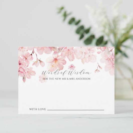 Cherry Blossom Delight Bruid Woorden van Wijsheid  Kaart (Staand voorkant)