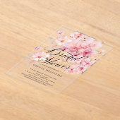 Cherry Blossom Delight Vrijgezellenfeest Acryl Uitnodigingen (Laagn)