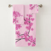 Cherry Blossom Design - Bathroom Set Bad Handdoek (Insitu)