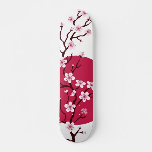 Cherry Blossom Design Skateboard Deck (Voorkant)