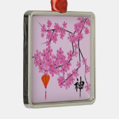 Cherry Blossom Design - Square Ceramic ornament (Rechts)