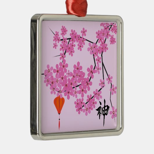 Cherry Blossom Design - Square Ceramic ornament (Rechts)