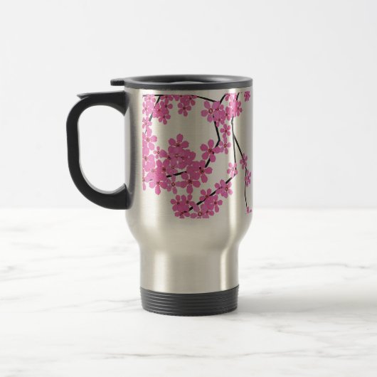 Cherry Blossom Design Travel Beverage Mok (Links)