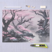 Cherry Blossom door de rivier Tissuepapier (Craft)