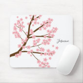  Cherry Blossom Douanenaam Lettering Cute Muismat (Met muis)