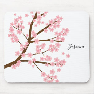Cherry Blossom Douanenaam Lettering Cute Muismat
