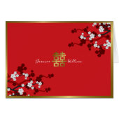 Cherry Blossom Double Happiness Chinese bruiloft (Voorkant Horizontaal)