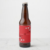 Cherry Blossom Double Happiness Chinese bruiloft Bier Etiket (Voorkant)