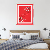 Cherry Blossom Double Happiness Chinese bruiloft Canvas Afdruk (Insitu (Slaapkamer))