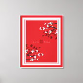 Cherry Blossom Double Happiness Chinese bruiloft Canvas Afdruk (Voorkant)