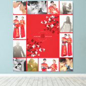 Cherry Blossom Double Happiness Chinese bruiloft Canvas Afdruk (Insitu (Houten vloer))