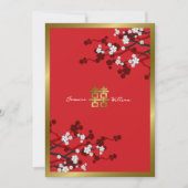 Cherry Blossom Double Happiness Chinese bruiloft Kaart (Voorkant)