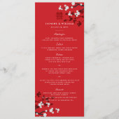 Cherry Blossom Double Happiness Chinese bruiloft Menu (Voorkant)