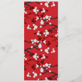 Cherry Blossom Double Happiness Chinese bruiloft Menu (Achterkant)