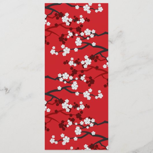 Cherry Blossom Double Happiness Chinese bruiloft Menu (Achterkant)