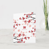 Cherry Blossom & Double Happiness Chinese Wedding Bedankkaart (Voorkant)