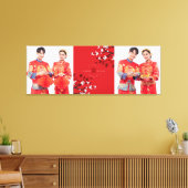 Cherry Blossom & Double Happiness Chinese Wedding Canvas Afdruk (Insitu (Woonkamer))