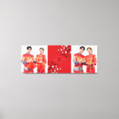 Cherry Blossom & Double Happiness Chinese Wedding Canvas Afdruk (Voorkant)