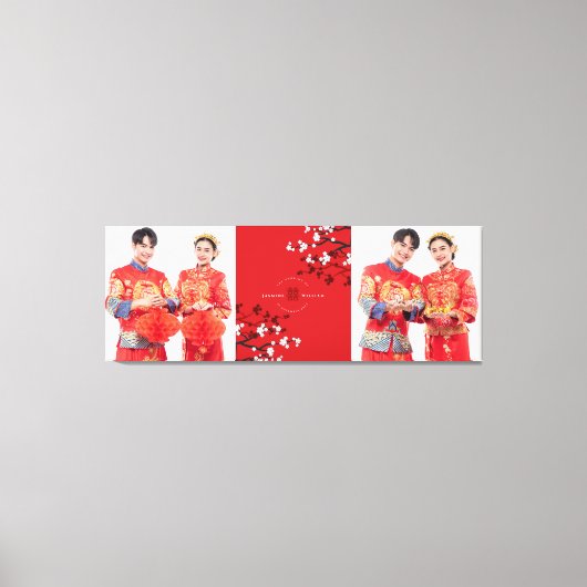 Cherry Blossom & Double Happiness Chinese Wedding Canvas Afdruk (Voorkant)